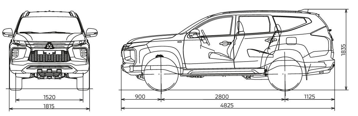 Длина паджеро 3. Габариты Mitsubishi Pajero Sport 2021.